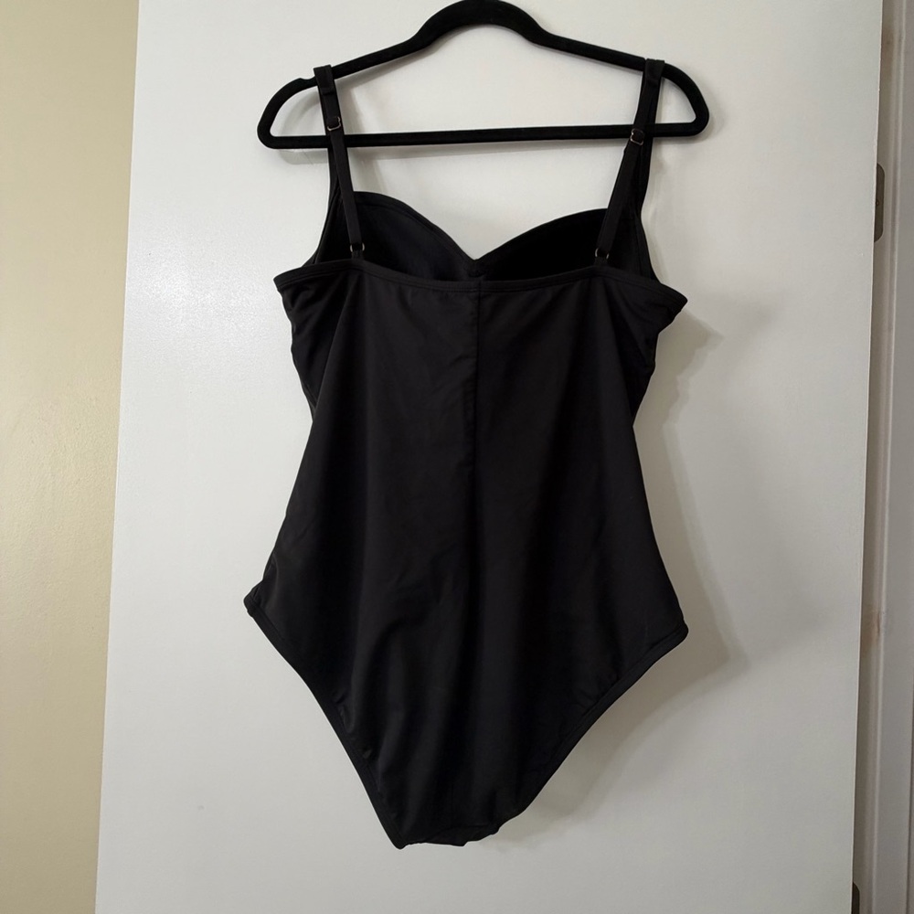 Liz Claiborne Black One Piece Swimsuit Bathing Suit Size XL - Picture 2 of 6